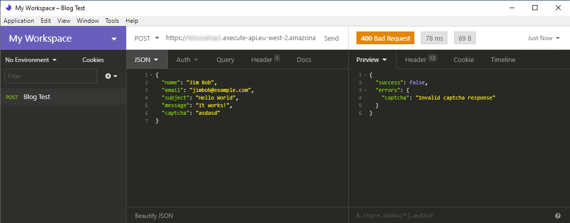 Testing with Insomnia
